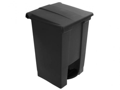 Caneca de reciclaje plástica negra papelera con pedal 8 Lts